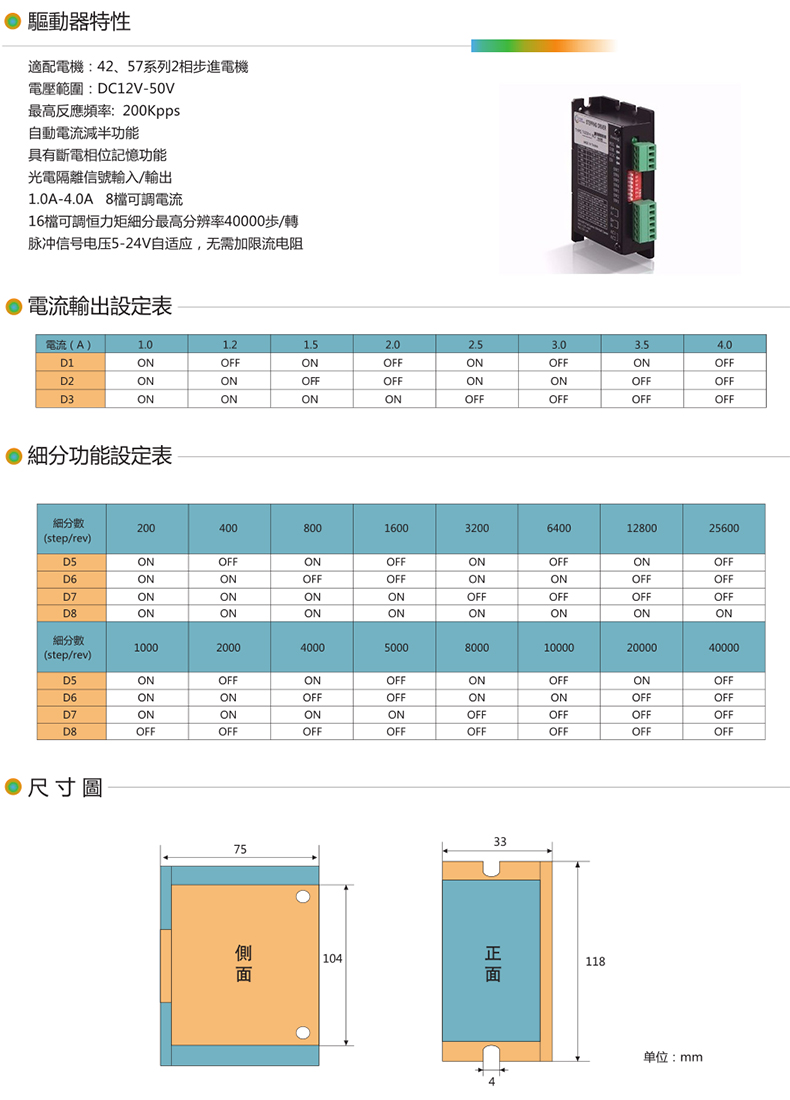 42、57步進驅動器2相